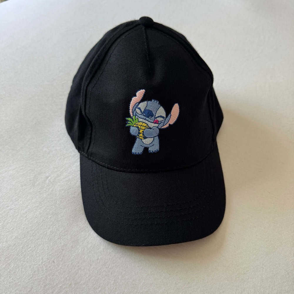 Kids Disney Stitch Pineapple Embroidered Black Baseball Cap Snapback Hat OSFM